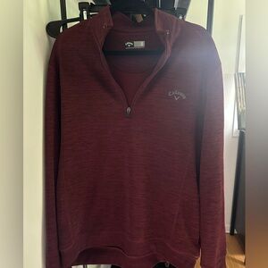 2/ $30 Callaway Burgundy Quarter Zip Golf Sweatshirt
